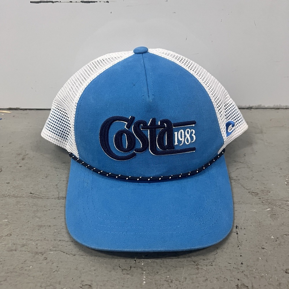 Costa Del Mar Costa 1983 Trucker Traditions Hat Cap Snapback Mesh Blue White New